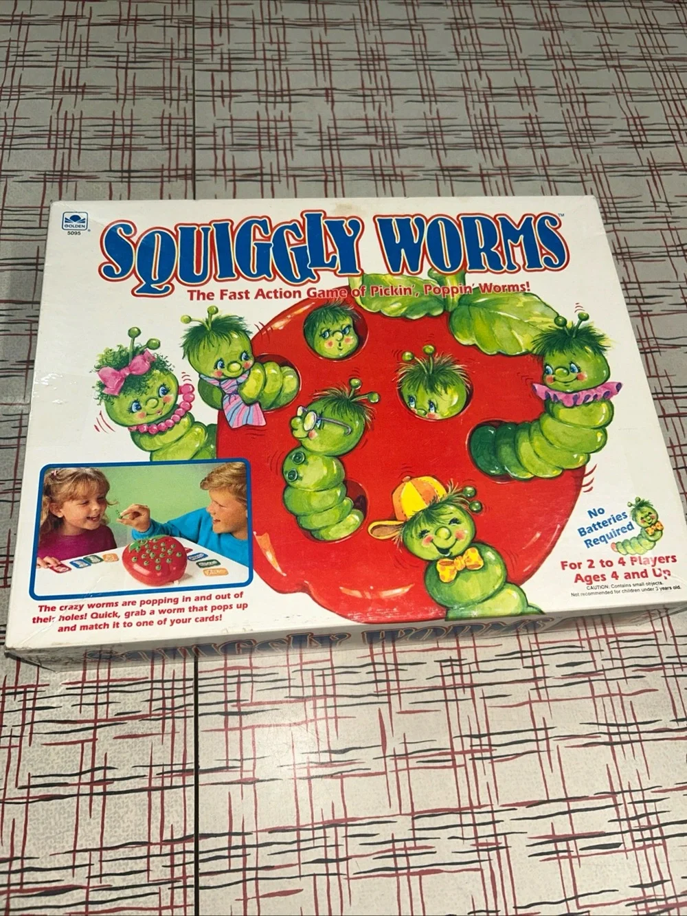 Squiggly Worms, Vintage Kids Board Game, Golden Games, 1991